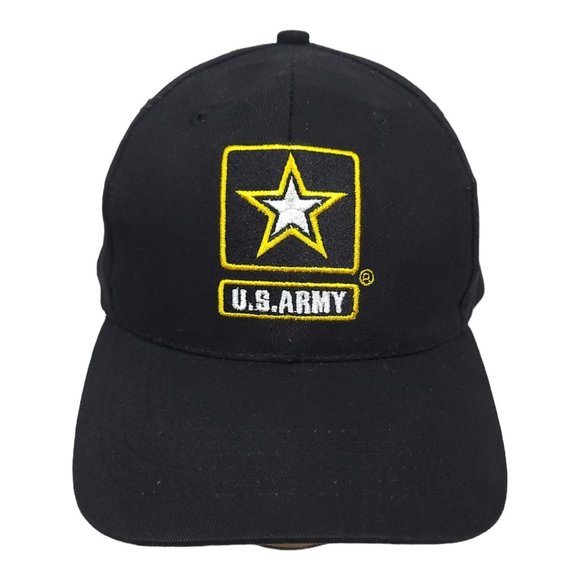 US Army Strapback Cap Go Army Trucker Patch Baseball Hat Black Army Strong - Picture 1 of 12